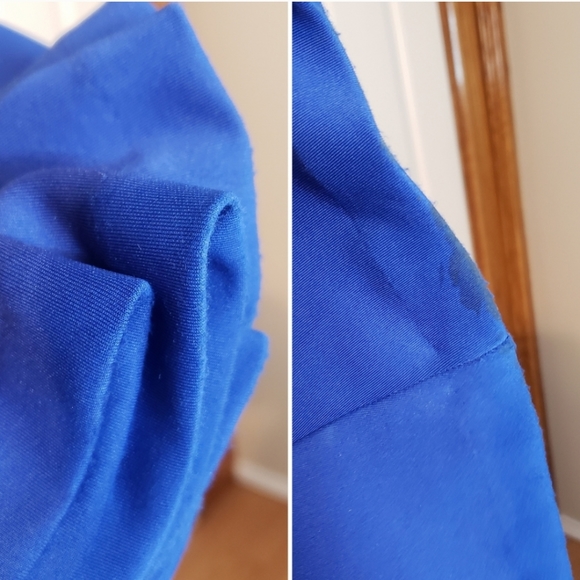 Betsy & Adam Cobalt Blue One-Shoulder Ruffled Scuba Gown Dress size 4 - Picture 13 of 16